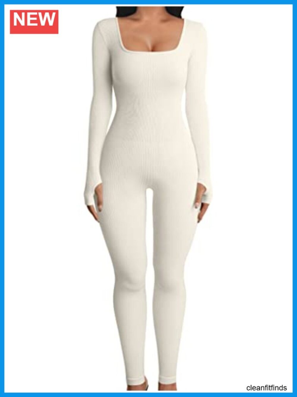 Seamless Knit One Piece Long Sleeve Romper Jumpsuit Yoga Activewear